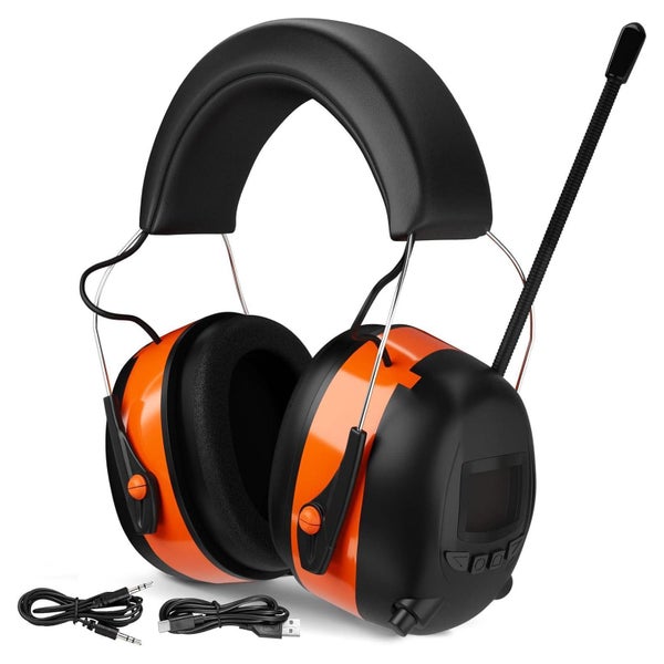 Kapselgehörschutz Bluetooth Radio AM FM MP3 SNR 28 dB Orange 1 St