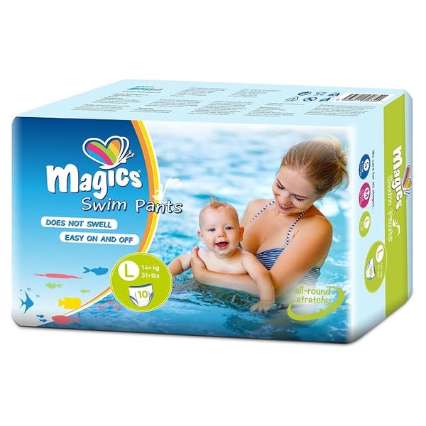 Magics Swim Pants Einweg-Schwimmwindeln für Babys, L (14+kg) 10 St