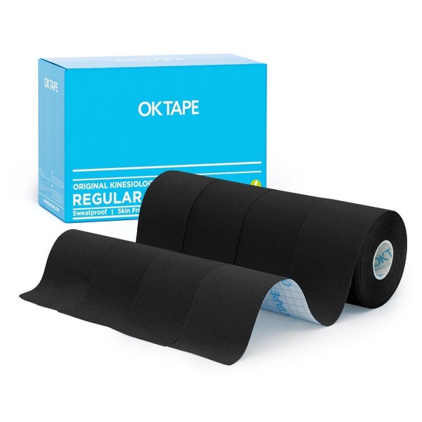 OK TAPE Basic Kinesiologie Tape, 4 Rollen (5cm x 5m), Schwarz