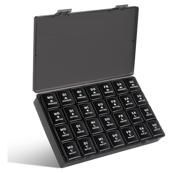 Opret Tablettenbox 7 Tage 4 Fächer Große Pillendose Medikame 1 St