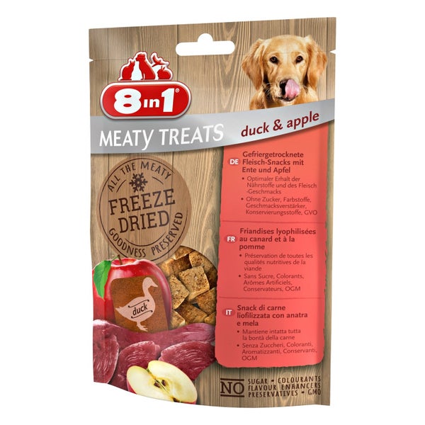 8in1 Meaty Treats Gefriergetrocknete Fleisch-Snacks Ente & Apfel 0,05 kg