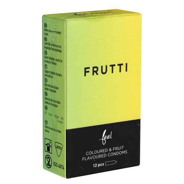 „Frutti“ – 12 aromatisierte Latexkondome in 3  Sorten (12 Kondome) 12 St