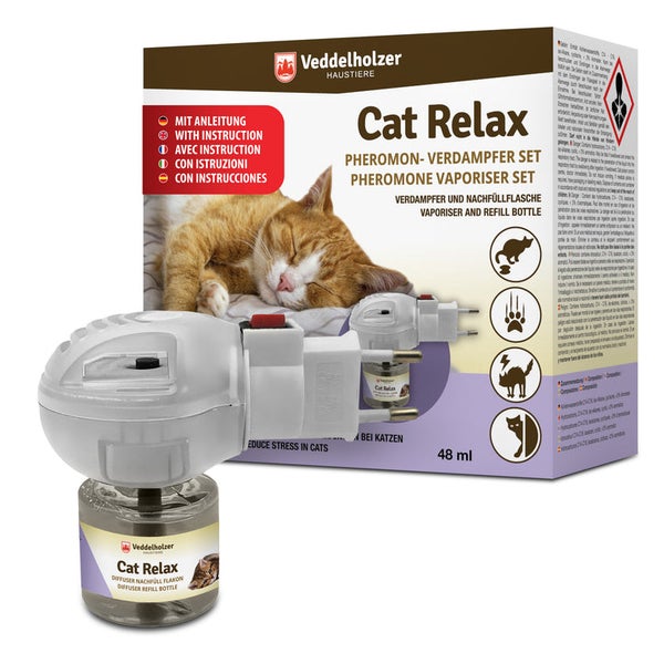 Veddelholzer Relax Cat Pheromone Katzen Diffusor Set 48 ml