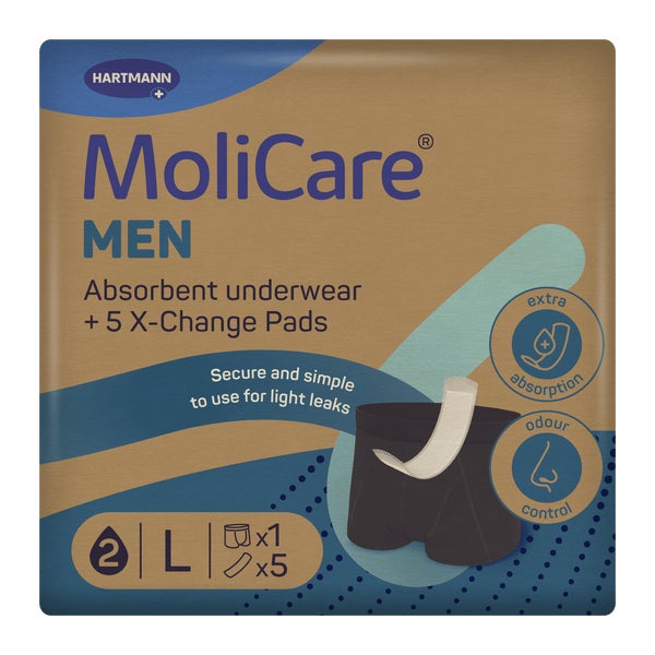 Molicare Men Absorbent Underwear+5 Pads Gr.l 1 St