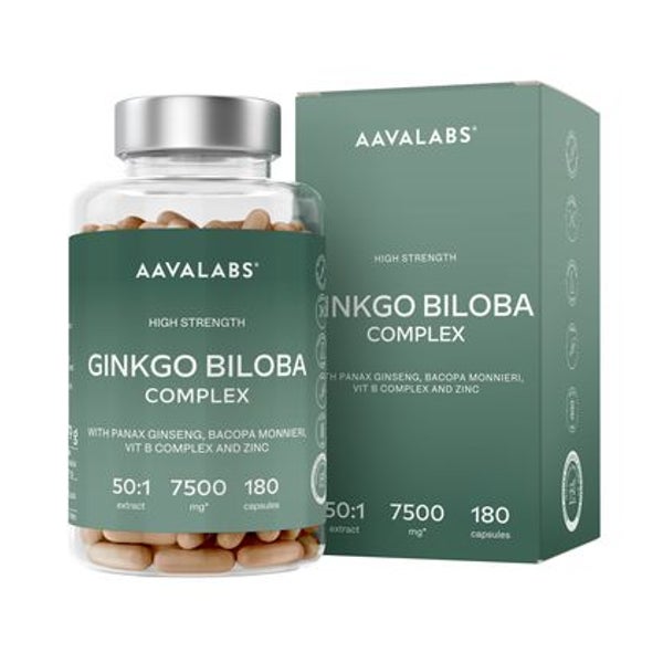 Aavalabs Ginkgo Biloba, 24 % Flavonglykoside + 6 % Terpene 180 St