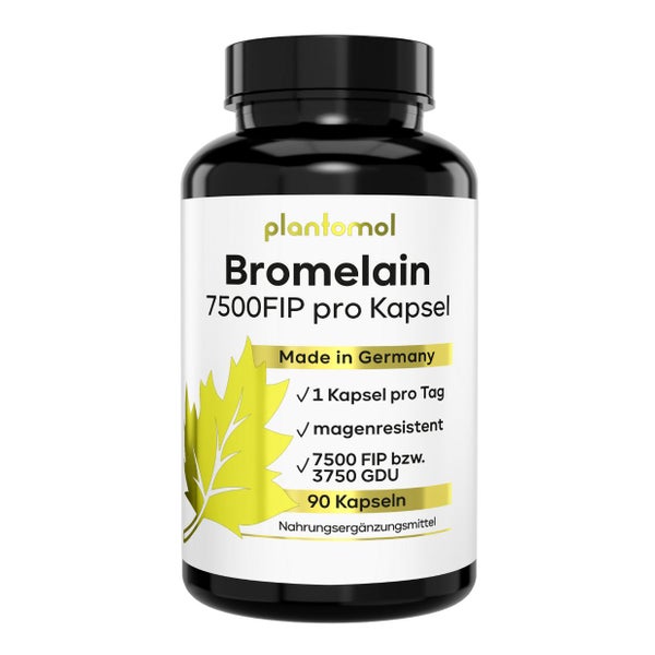 plantomol® Bromelain Kapseln mit 7500 FIP Enzym pro Kapsel