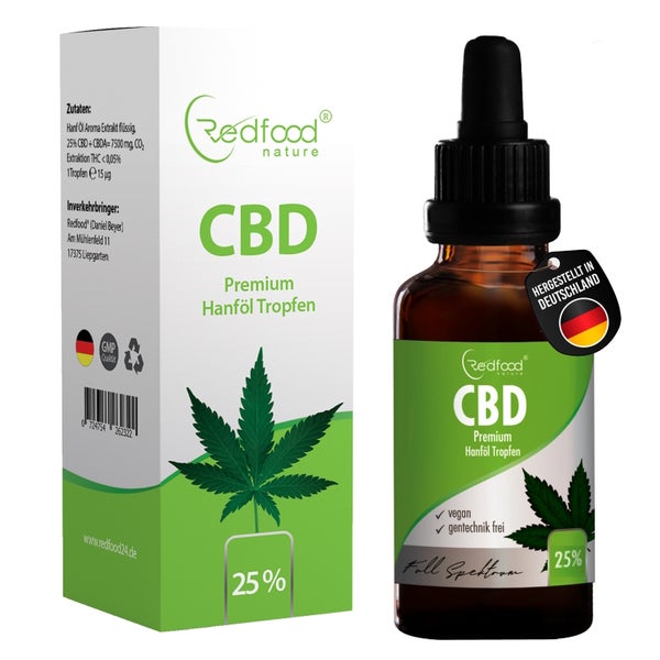 CBD ÖL 25 % Vollspektrum Hanf Öl (7500mg) 30 ml