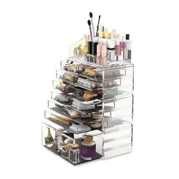 UNIQ XXL Make-up Organizer mit 12 Schubladen und 16 Fächern - Transparent
