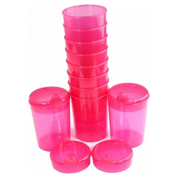 Medi-Inn Schnabelbecher Set 10 Unterteile + 20 Deckel 250 ml rot 1 St