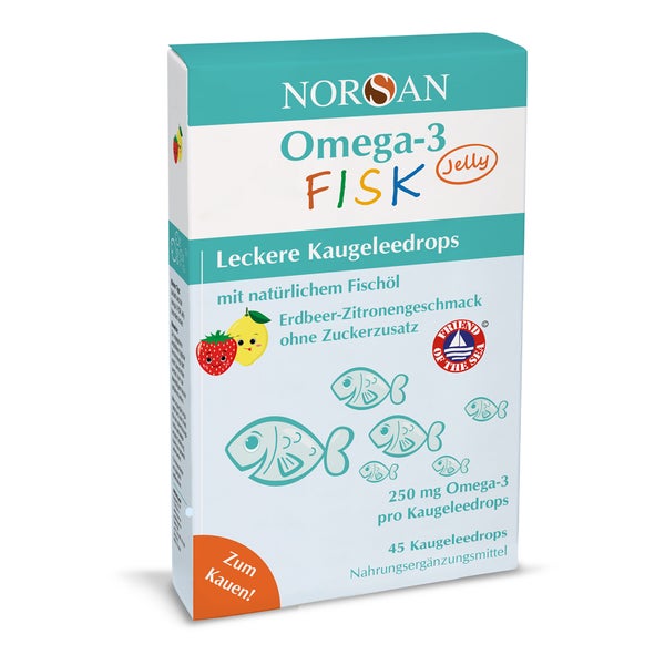Norsan Omega-3 FISK Jelly f.Kinder Drage 45 St