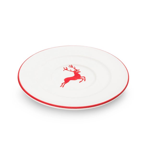 Gmundner Keramik Rubinr. Hirsch  Unterteller Kaffee Gourmet (Ø16cm)