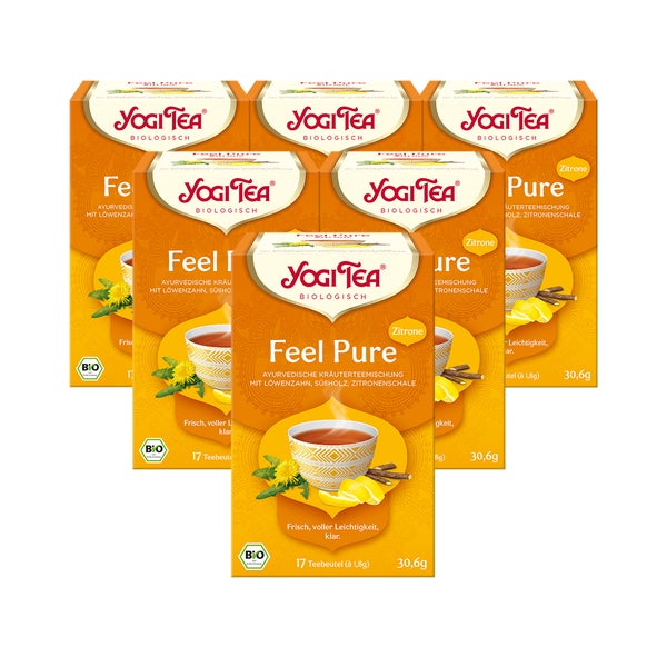 Yogi Tea - Feel Pure mit Zitrone Bio Kräutertee | 6 x 30,6g 6x17 St