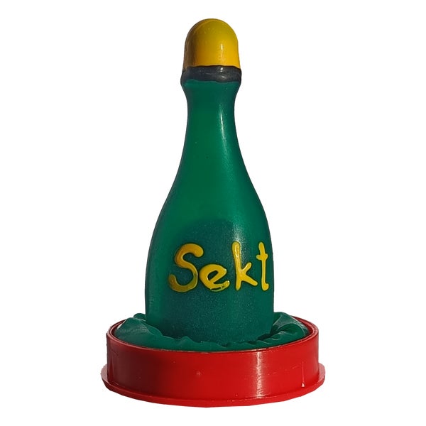 Scherzkondom «Sekt» – Handbemalt, Spritziges Party-Geschenk (1 Stück) 1 St
