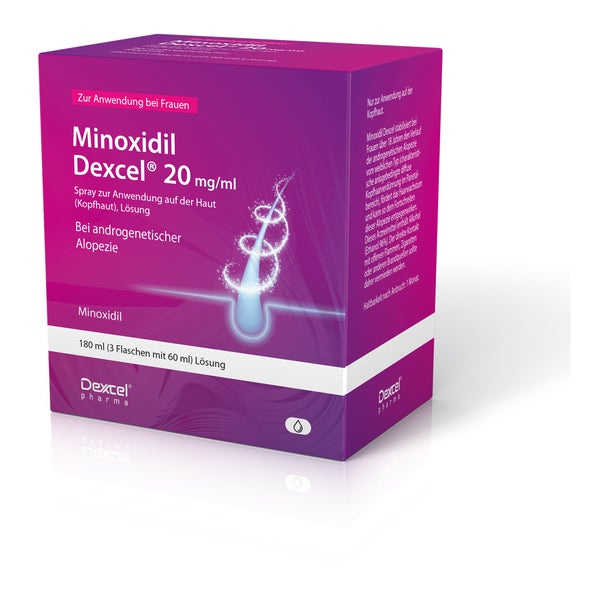 Minoxidil Dexcel 20 Mg/ml Spray Z.anw.a.d.kopfhaut 3X60 ml