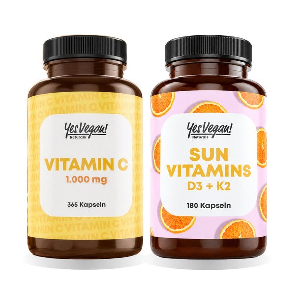 Immun-Ritual Set: Vitamin C 1000 mg + Vitamin D3 K2 Omega 3 2 St