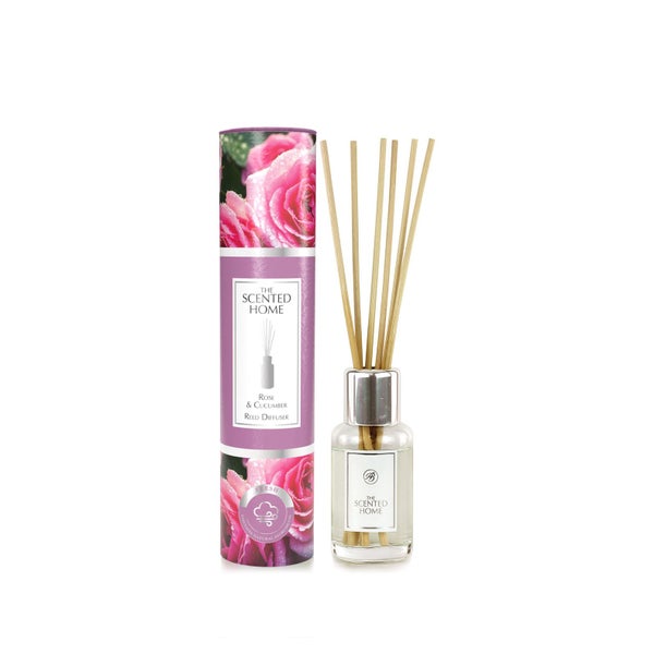The Scented Home Raumduft Rose & Cucumber Duftdiffuser mit Rattanstäbchen 150 ml