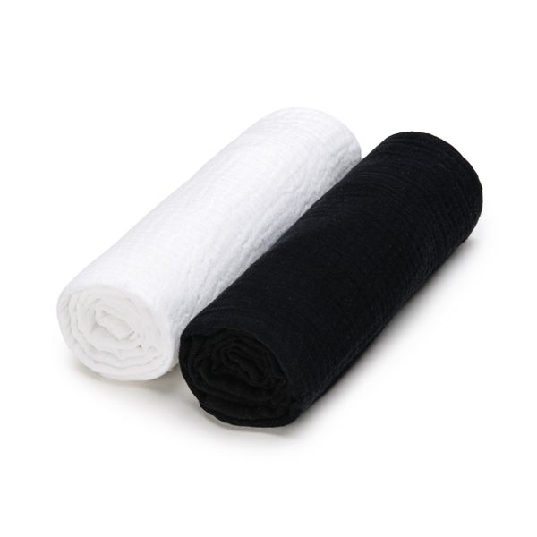 T-TOMI Musselinwindeln Black + White 2 St