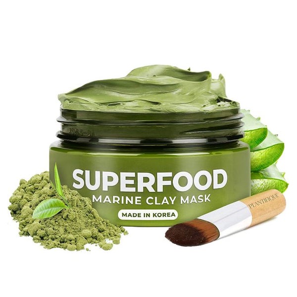 Korean Gesichtsmaske mit Avocado & Superfoods - Gesicht Polierer aus Meereslehm 100 ml