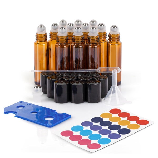Rollon Flaschen 10ml 12er Set Leer Anti UV Ätherische Braun1 1 St