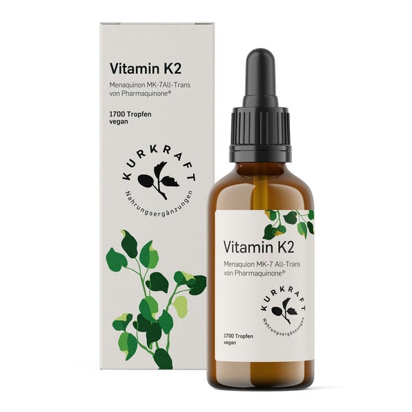Kurkraft Vitamin K2 Tropfen MK-7 vegan mit Pharmaquinone® 50 ml