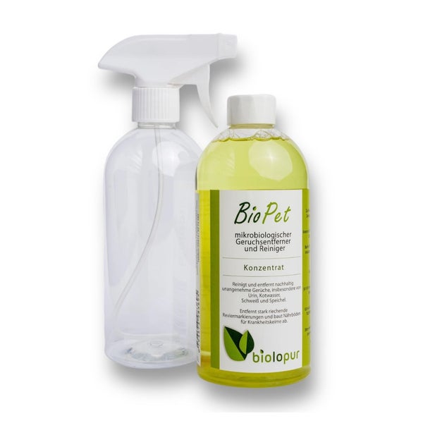 BioPet Geruchsentferner Konzentrat mit Sprühflasche im Set 500 ml