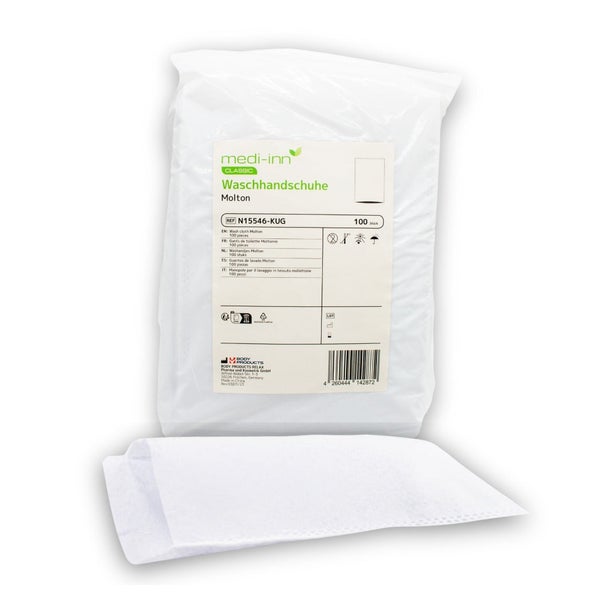 Medi-Inn Einmal-Waschhandschuhe molton 15 x 23 cm 100er Packung 100 St