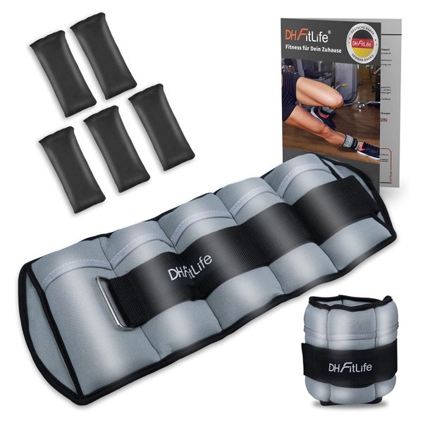 DH FitLife 2er-Set 2,5kg Verstellbare Fußgelenkmanschetten