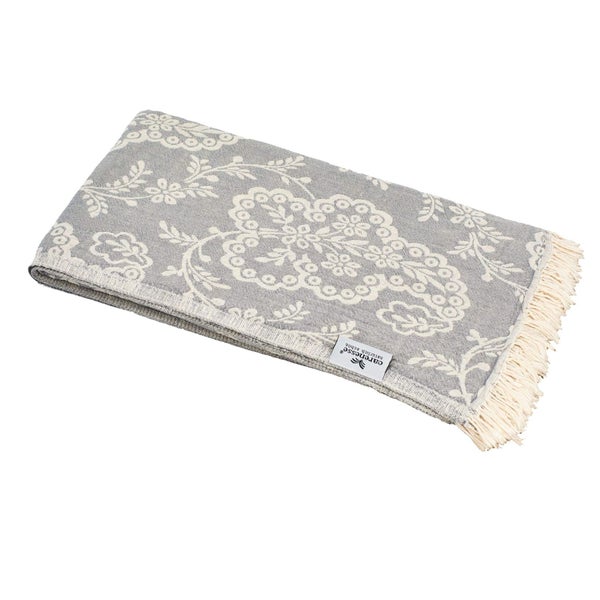 Hamamtuch PAISLEY grau, Doubleface Tuch edel & hochwertig, 100% Baumwolle, 90 x 175 cm 1 St