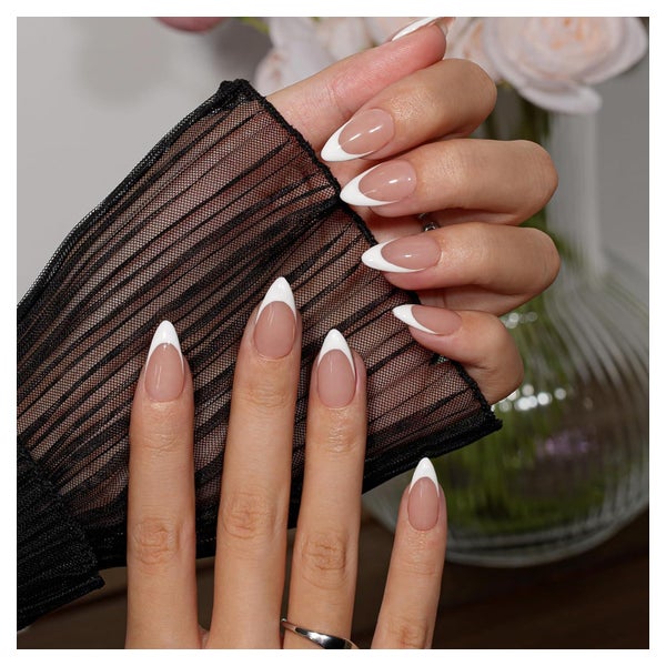 Künstliche Nägel Kurz Eckig French Tip Weiß 30 Stück Französ 1 St