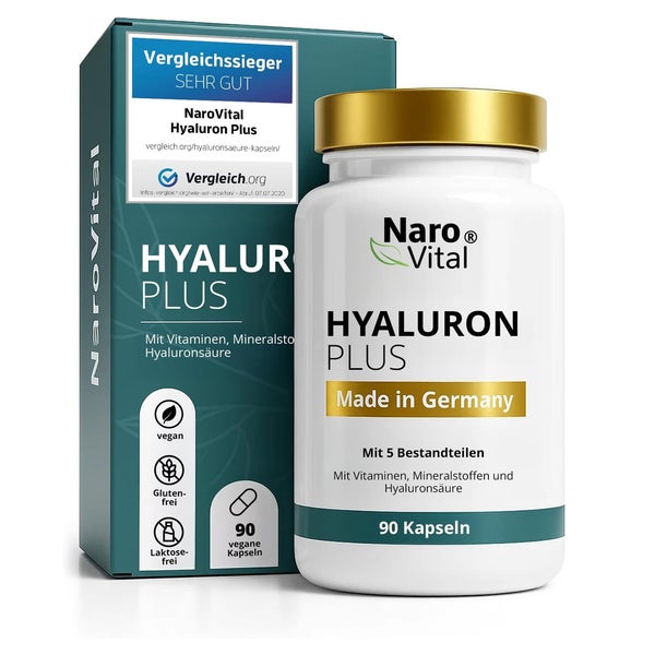 Hyaluron Plus | Hyaluronsäure Kapseln | Anti-Aging & Gelenke 90 St