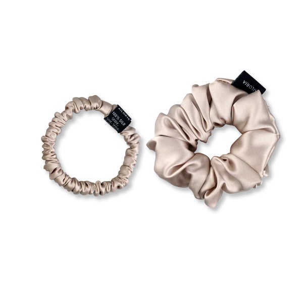 DOUX Set Scrunchies S und M aus Seide 2 St
