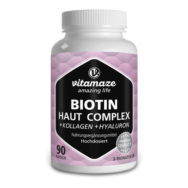 Biotin Haut Komplex hochdosiert + Kollagen 90 St