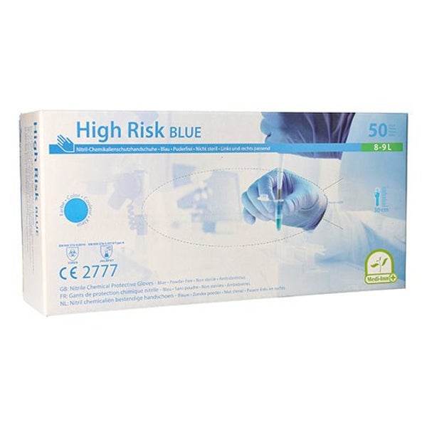 Medi-Inn Nitril High Risk blue Chemikalienschutzhandschuhe puderfrei, Gr. L 500 St