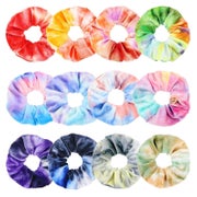 12er Set Batik Haargummis Scrunchies aus Samt für Frauen Mäd 1 St
