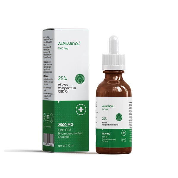 ALPHABINOL® 25% 2500 mg THC-frei Premium Vollspektrum Öl 10 ml 10 ml
