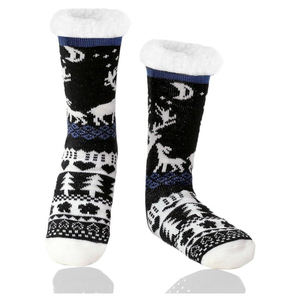 Wintersocken Herren Antirutschsohle Innenfrottee Love Schwar 1 St