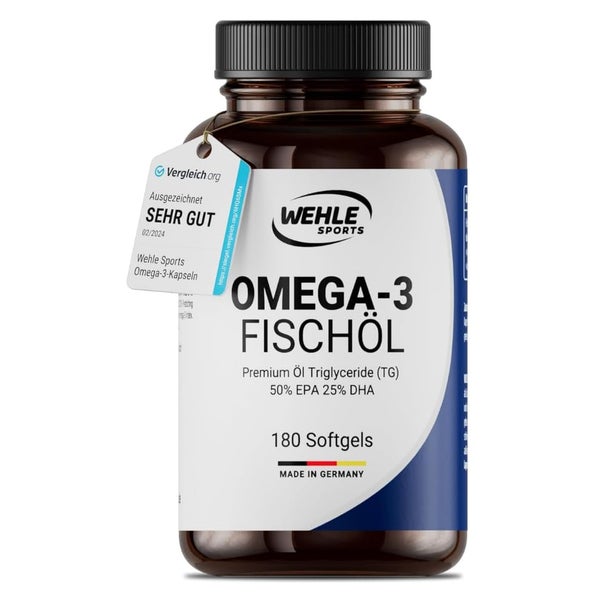 Omega 3 Fischöl Kapseln hochdosiert - Wehle 180 St