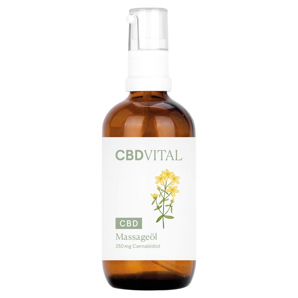 CBD VITAL Massageöl mit Johanniskraut, Kampfer & Ingwer|CBD