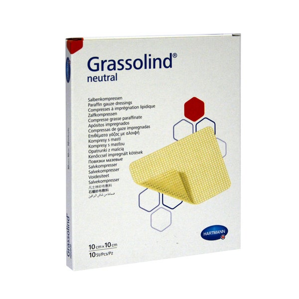 Grassolind Salbenkompressen 10x10 cm ste 10 St