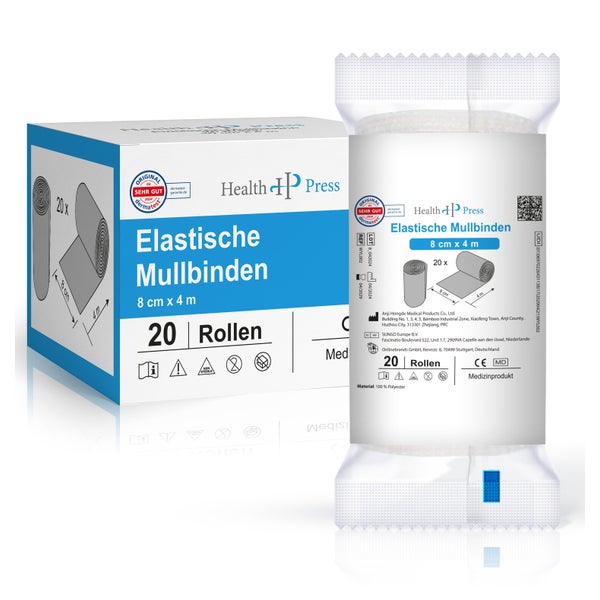 Health Press® Mullbinden Elastisch 8cm x 4m 20 St 20 St