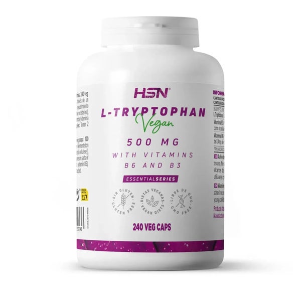 L-TRYPTOPHAN 500 mg + VITAMIN B6 & B3 - 240 veg caps 120 St