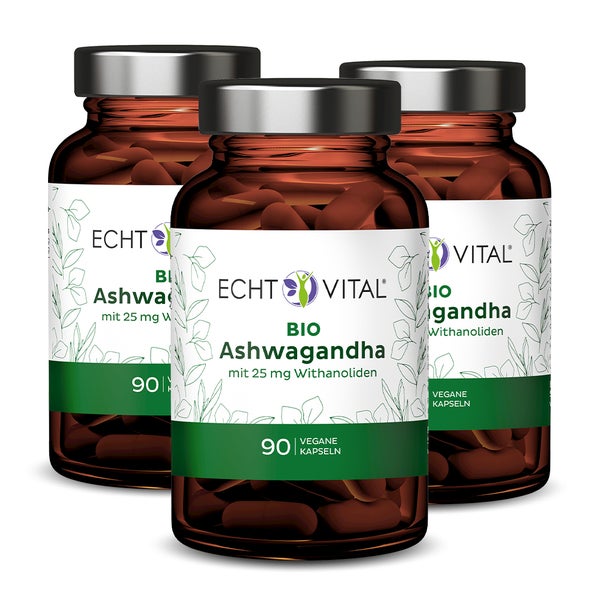 Echt Vital Bio Ashwagandha - 3 Gläser 3x90 St
