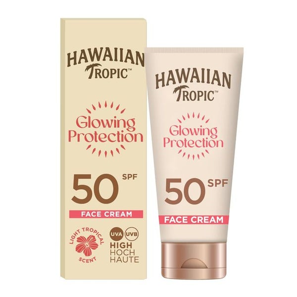 Hawaiian Tropic | Glowing Protection Gesichts-Sonnenlotion, wasserfeste Sonnencreme mit LSF 50 UVA- 50 ml