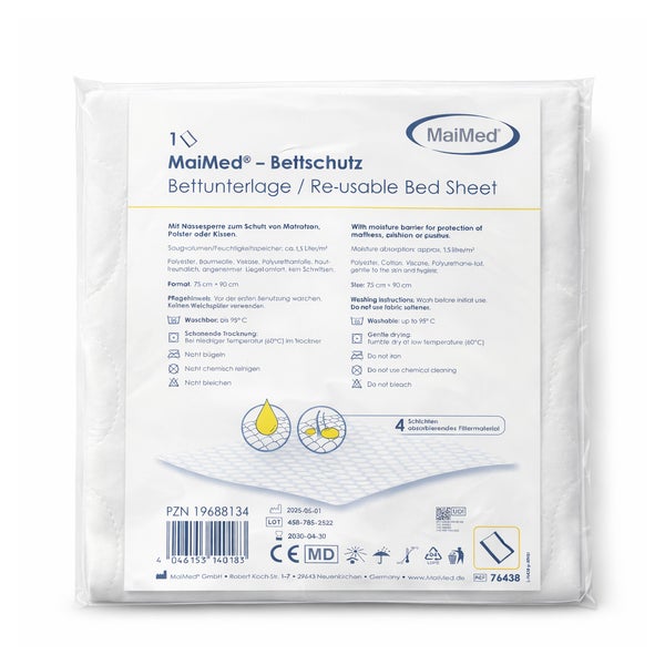 MaiMed Waschbare Bettschutzeinlage 75x90 cm 1 St