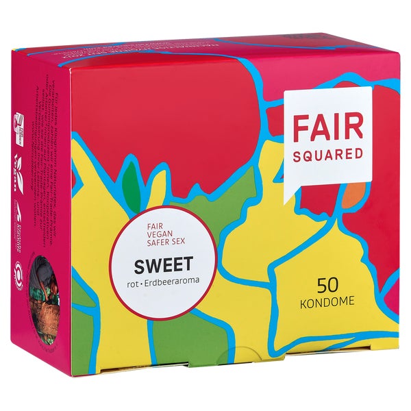 «Sweet» Kondome – Vegane Kondome, 50 Stück, mit Erdbeeraroma (50 Kondome) 50 St