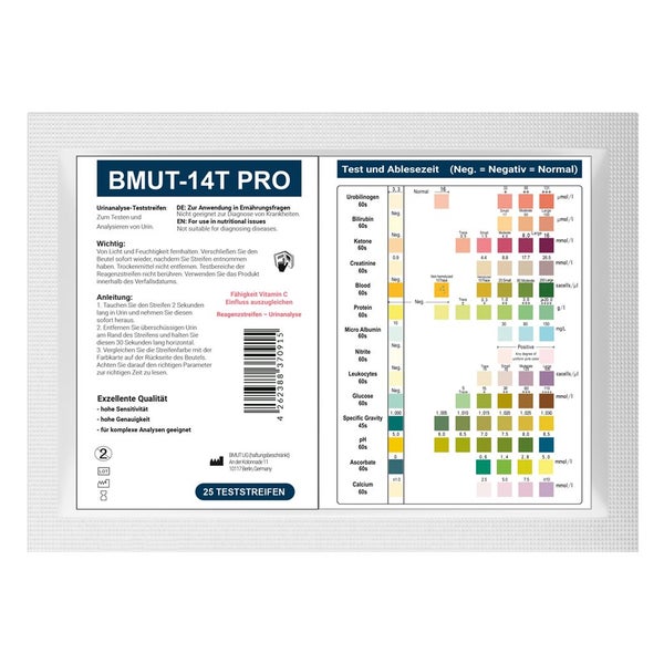 BMUT 14in1 Gesundheitstest für Urin 25 St