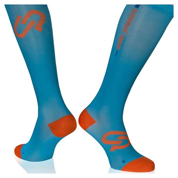 UNDER PRESSURE Ultralight | Sport-Kompressionsstrumpf (1 Paar) 35-38 (Wade: 28-38cm) / blau 2 St