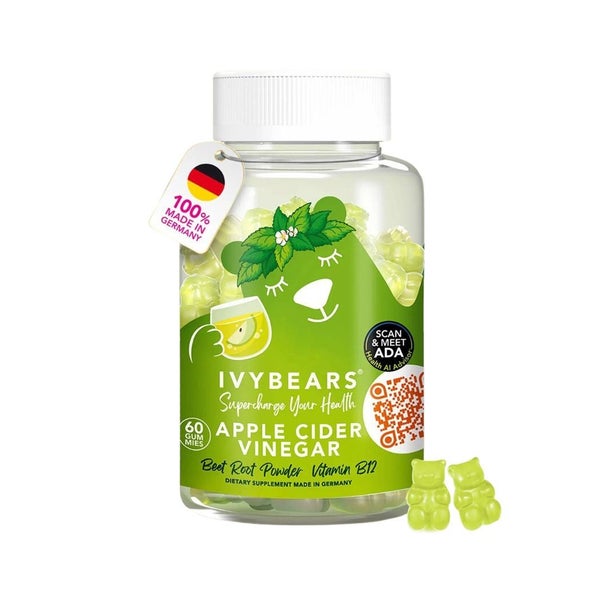 IvyBears Apple Cider Vinegar mit Folsäure & B12 60 St