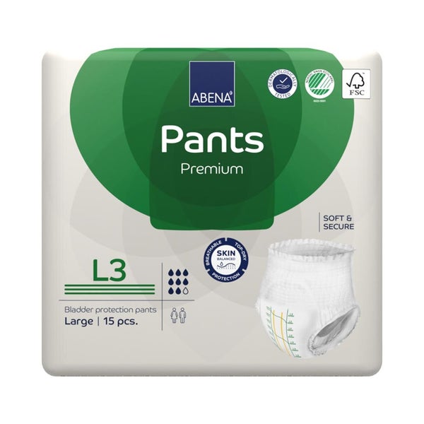 Abena Pants Premium Windelhosen Gr. L3, 2400 ml 6X15 St
