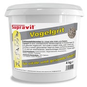 Supravit Vogelgrit  – Grit für Vögel & Geflügel – Mineralgrit mit Calcium für Wellensittiche, Papageien, Nymphensittiche, Tauben & Hühner – Verdauungshilfe & Ergänzungsfutter 4 kg